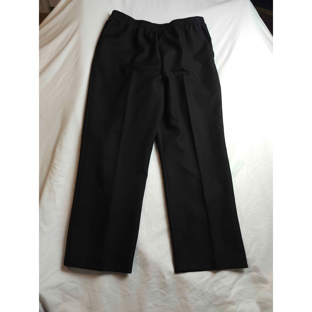 Vtg 90s Alfred Dunner Dress Pants‎ Womens 14 Black Minimalist Office Siren Y2K